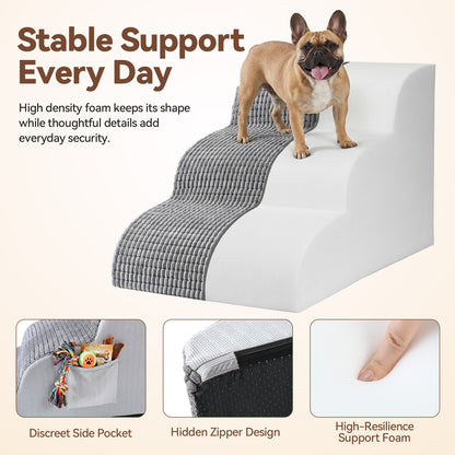 ZONFLON 3 Step Dog Stairs for Small Dogs