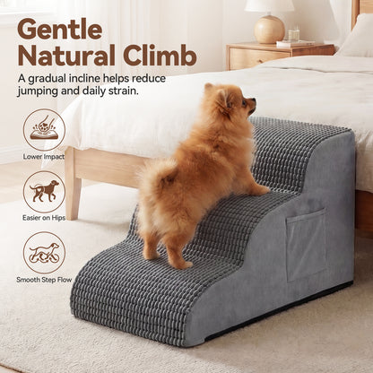 ZONFLON 3 Step Dog Stairs for Small Dogs